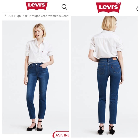 Levi's Pants - Levi’s 724 straight crop med dark wash jeans